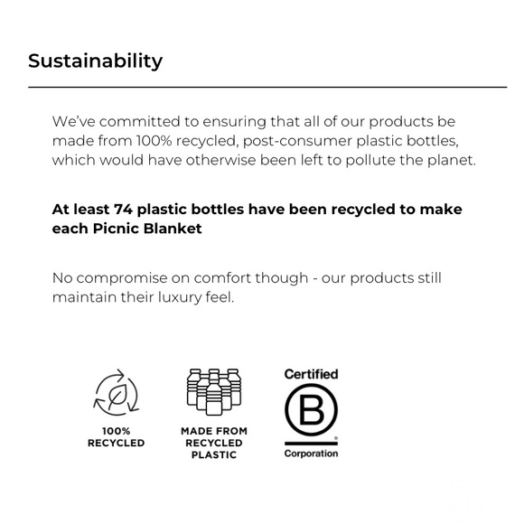 waterproof Terracotta Tropics picnic blanket/sz X-L-NWT-100% recycled materials - Picture 12 of 16